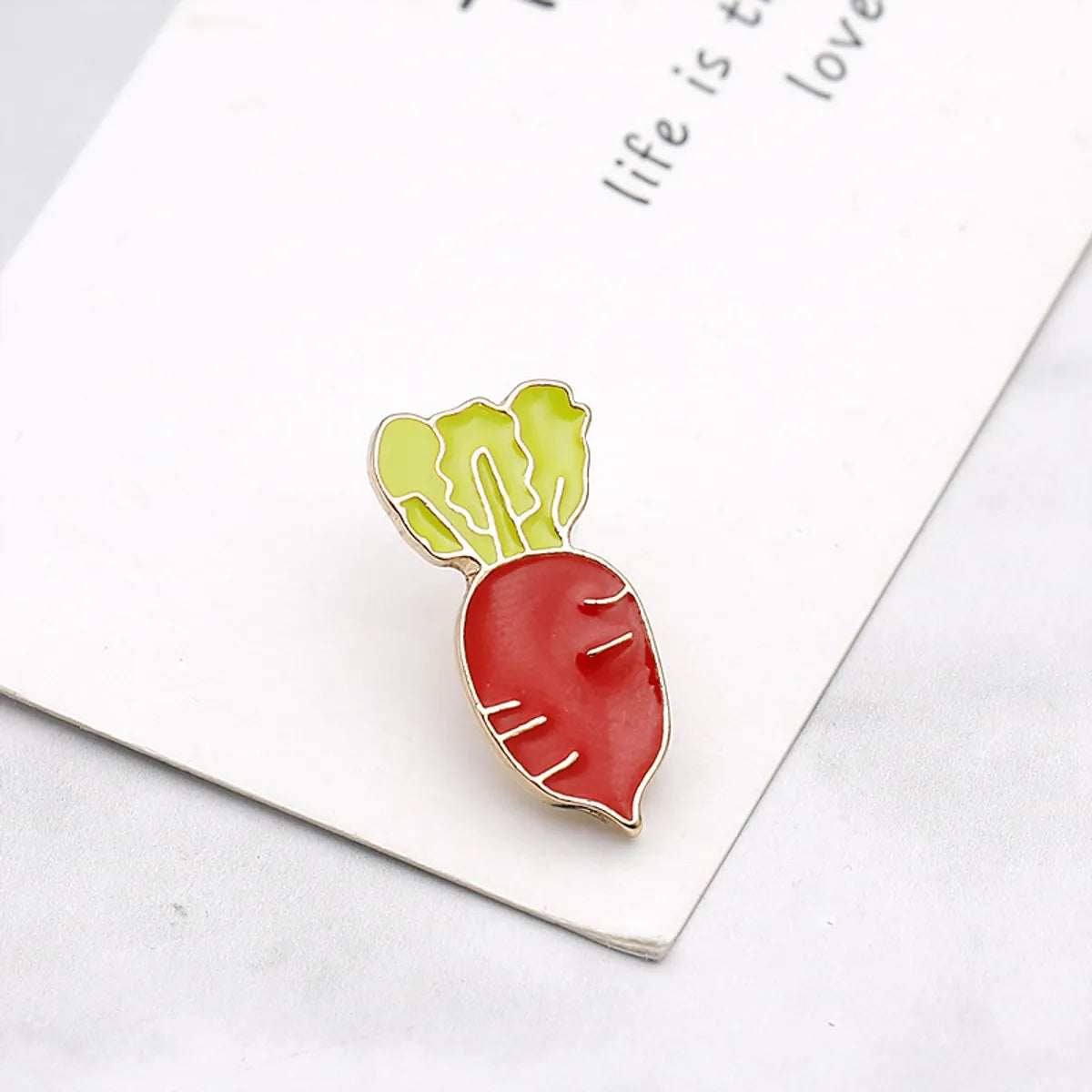 Cartoon Style Fruit Alloy Metal Asymmetrical Plating Unisex Brooches