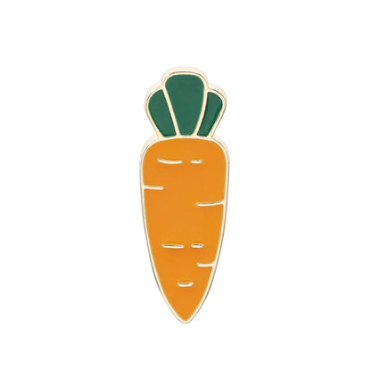 Cartoon Style Fruit Alloy Metal Asymmetrical Plating Unisex Brooches