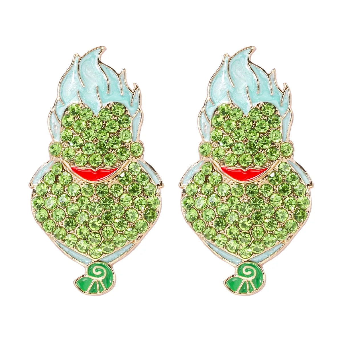 Cartoon Style Funny Cartoon Character Alloy Inlay Glass Stone Women'S Ear Studs