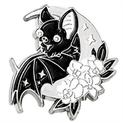 Cartoon Style Funny Cool Style Cat Bat Skull Alloy Stamping Stoving Varnish Plating Unisex Corsage Brooches Collar Pin