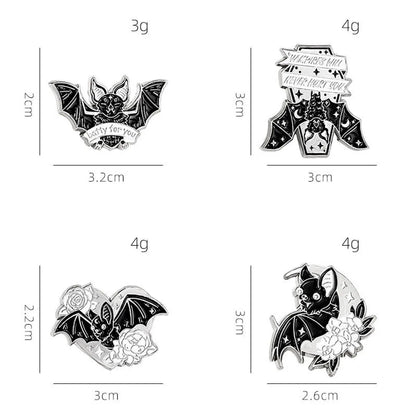 Cartoon Style Funny Cool Style Cat Bat Skull Alloy Stamping Stoving Varnish Plating Unisex Corsage Brooches Collar Pin