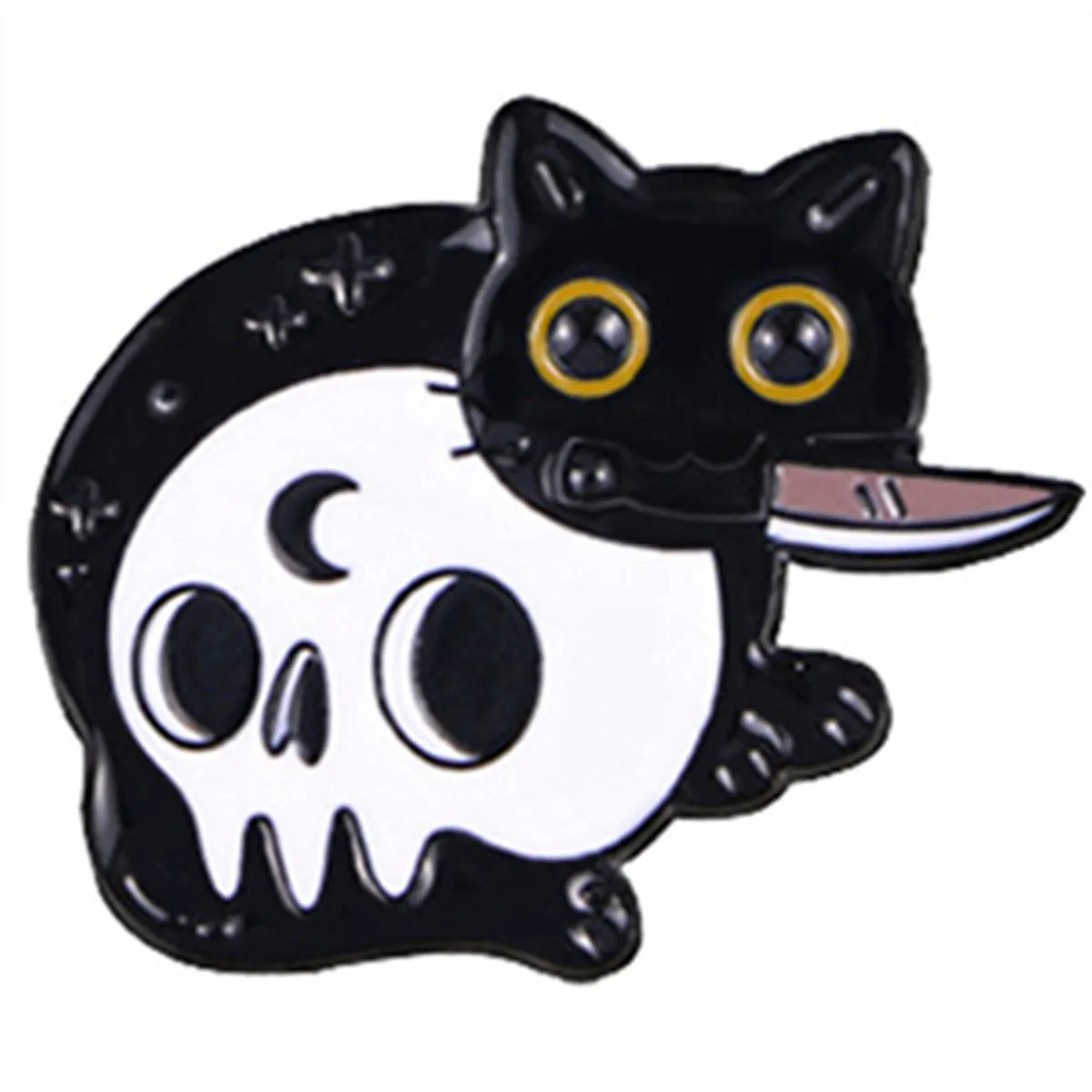 Cartoon Style Funny Cool Style Cat Bat Skull Alloy Stamping Stoving Varnish Plating Unisex Corsage Brooches Collar Pin