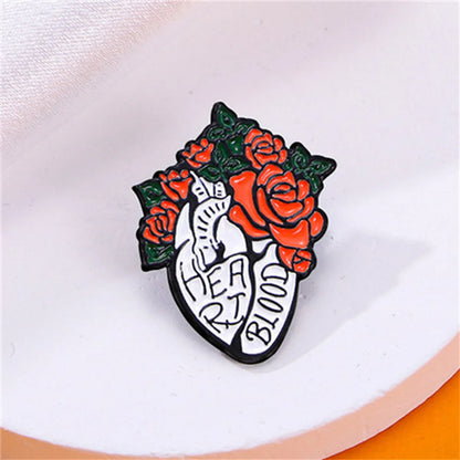 Cartoon Style Funny Novelty Organ Flower Alloy Stamping Stoving Varnish Plating Unisex Corsage Brooches Collar Pin