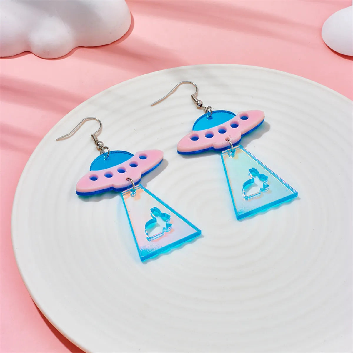 Cartoon Style Funny Novelty Ufo Arylic Women's Dangling Earrings