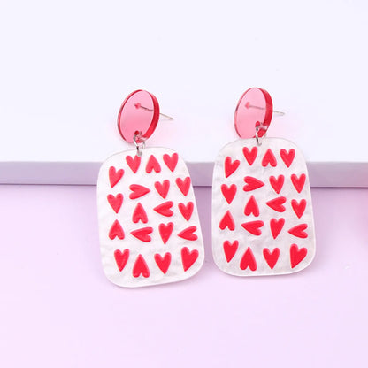 Cartoon Style Geometric Arylic Drop Earrings