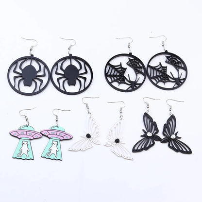 Cartoon Style Geometric Arylic Patchwork Drop Earrings