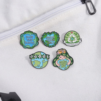 Cartoon Style Geometric Earth Letter Alloy Stoving Varnish Unisex Brooches