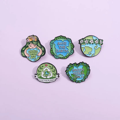 Cartoon Style Geometric Earth Letter Alloy Stoving Varnish Unisex Brooches