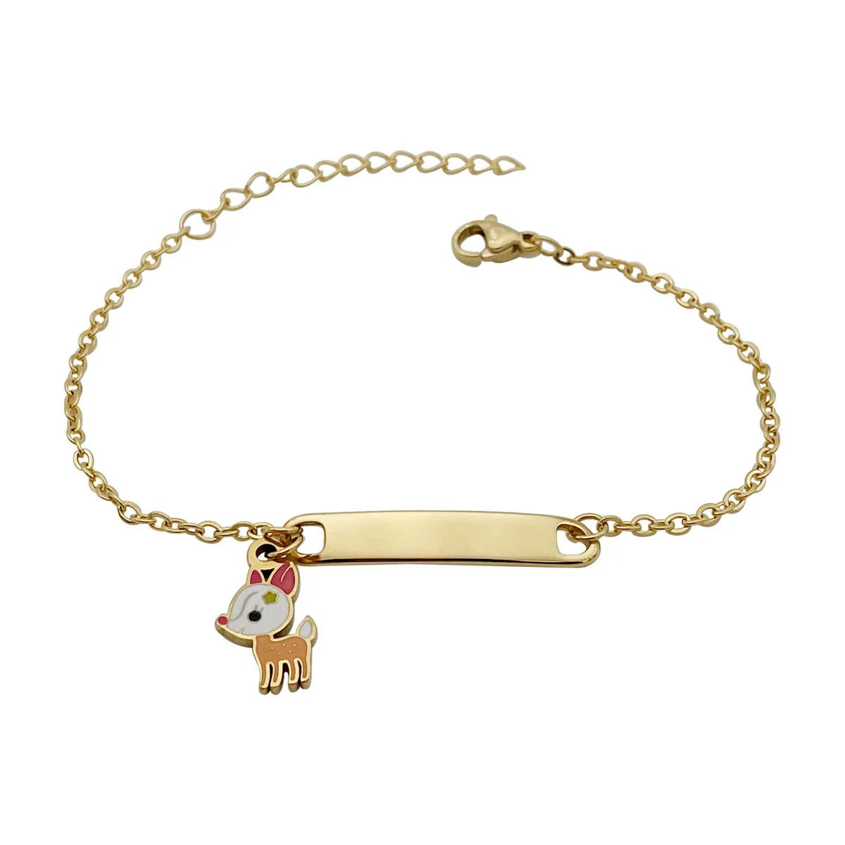 Cartoon Style Geometric 304 Stainless Steel 14K Gold Plated Bracelets In Bulk