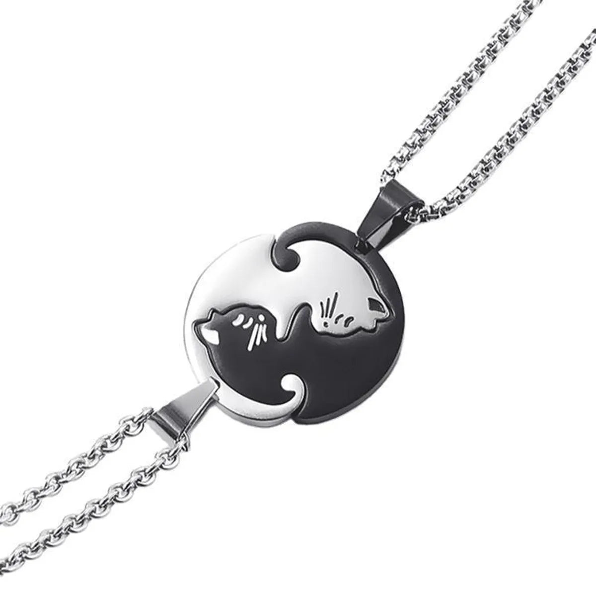 Cartoon Style Geometric Stainless Steel Titanium Steel Plating Metal Pendant Necklace 1 Piece