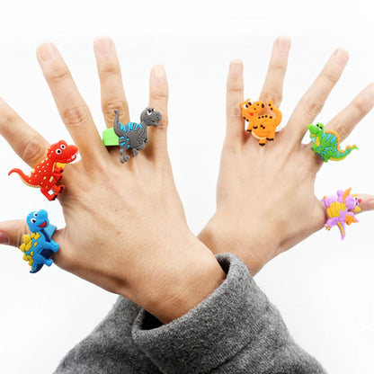 Cartoon Style Geometric Synthetics Rings