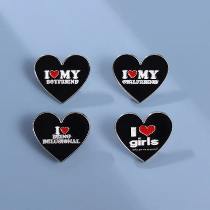 Cartoon Style Heart Shape Alloy Plating Unisex Brooches