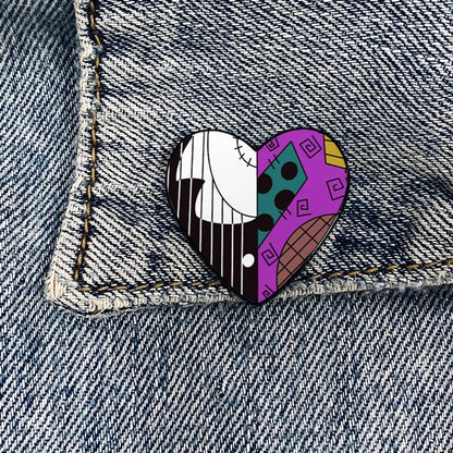 Cartoon Style Heart Shape Alloy Printing Unisex Brooches