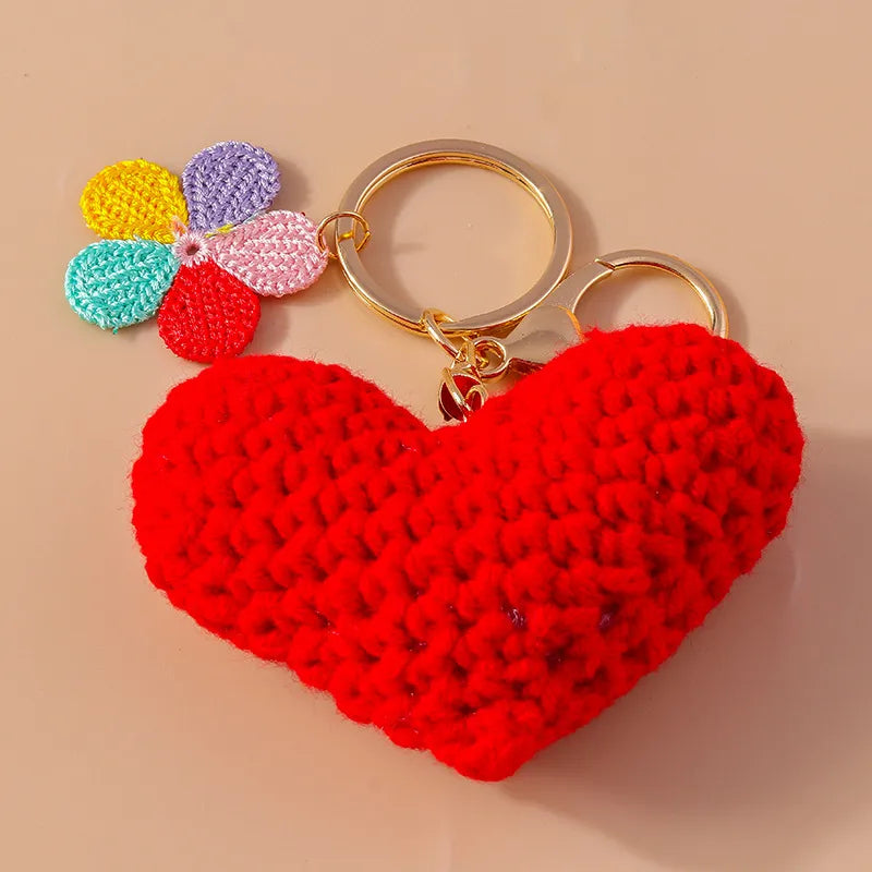 Cartoon Style Heart Shape Cloth Women'S Keychain