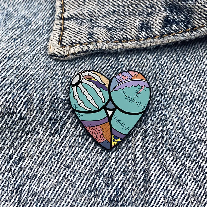 Cartoon Style Heart Shape Mixed Materials Unisex Brooches