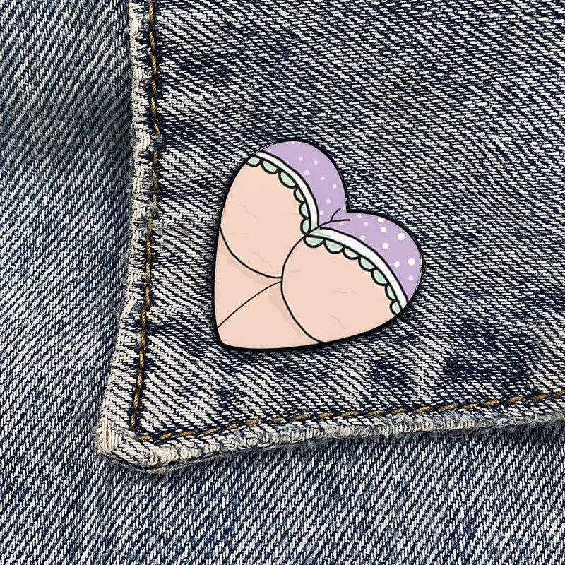 Cartoon Style Heart Shape Mixed Materials Unisex Brooches