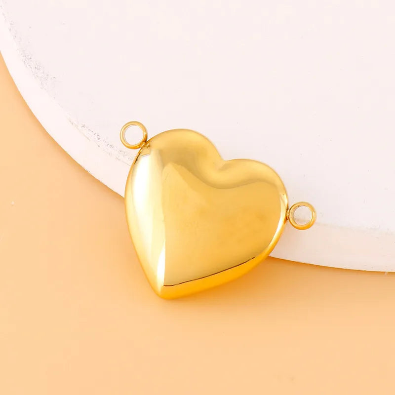 1 Piece Stainless Steel 18K Gold Plated Heart Shape