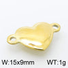 1 Piece Stainless Steel 18K Gold Plated Heart Shape