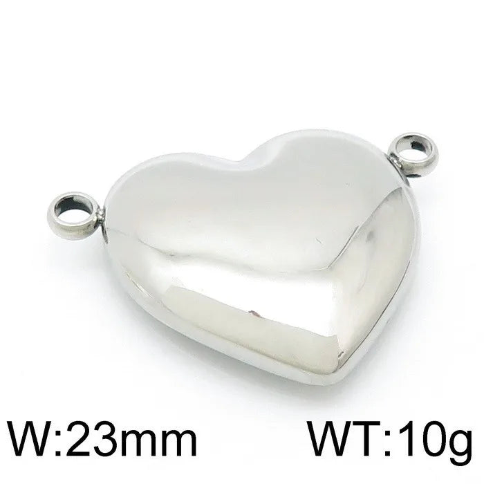 1 Piece Stainless Steel 18K Gold Plated Heart Shape