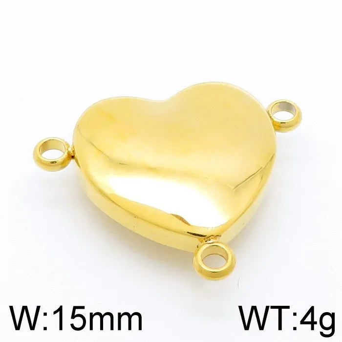 1 Piece Stainless Steel 18K Gold Plated Heart Shape