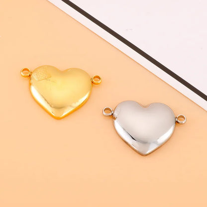 1 Piece Stainless Steel 18K Gold Plated Heart Shape