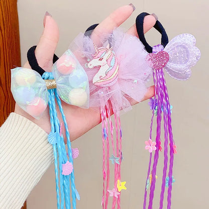 Cartoon Style Heart Shape  Bow Knot Plastic Hair Tie