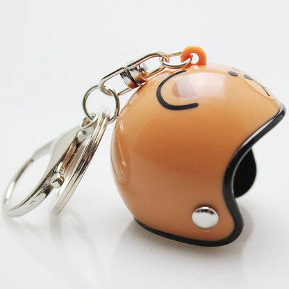 Cartoon Style Helmet Plastic Unisex Bag Pendant Keychain