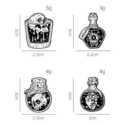 Cartoon Style Hip-Hop Funny Halloween Pattern Pumpkin Skull Alloy Stamping Stoving Varnish Plating Unisex Brooches Collar Pin