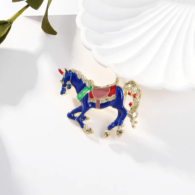 Cartoon Style Horse Alloy Enamel Unisex Brooches