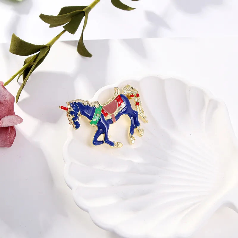 Cartoon Style Horse Alloy Enamel Unisex Brooches