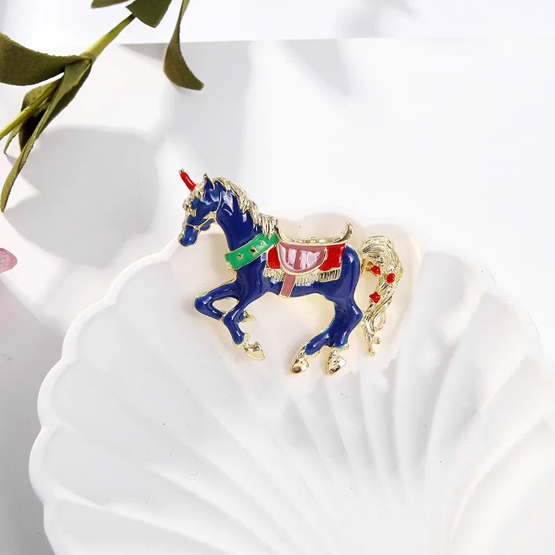 Cartoon Style Horse Alloy Enamel Unisex Brooches