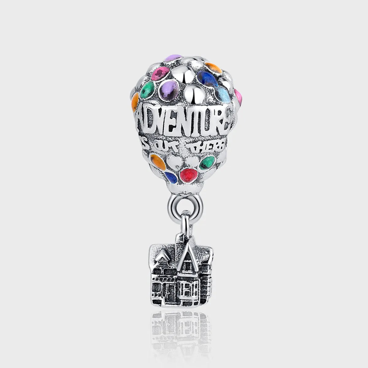 Cartoon Style Hot Air Balloon Sterling Silver Epoxy Pendants