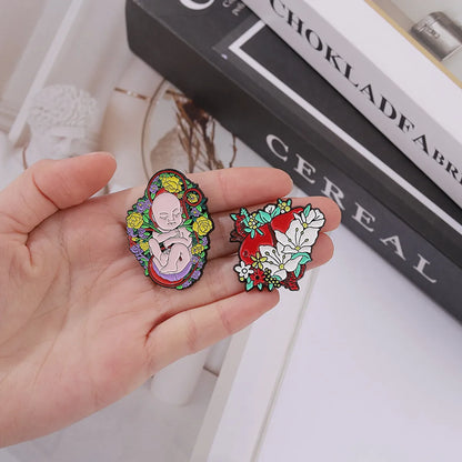 Cartoon Style Human Organ Alloy Plating Inlay Unisex Brooches