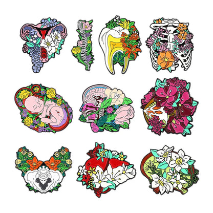 Cartoon Style Human Organ Alloy Plating Inlay Unisex Brooches