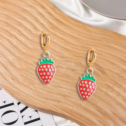 Cartoon Style IG Style Candy Strawberry Dice Resin Women'S Earrings Necklace