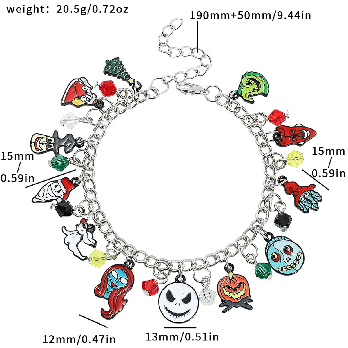 Cartoon Style IG Style Pumpkin Spider Ghost Rhinestones Alloy Wholesale Bracelets