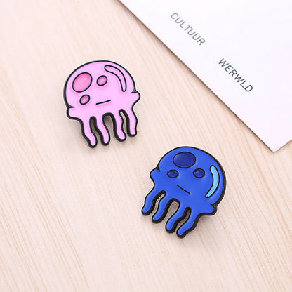 Cartoon Style Jellyfish Alloy Enamel Women'S Brooches