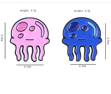 Cartoon Style Jellyfish Alloy Enamel Women'S Brooches