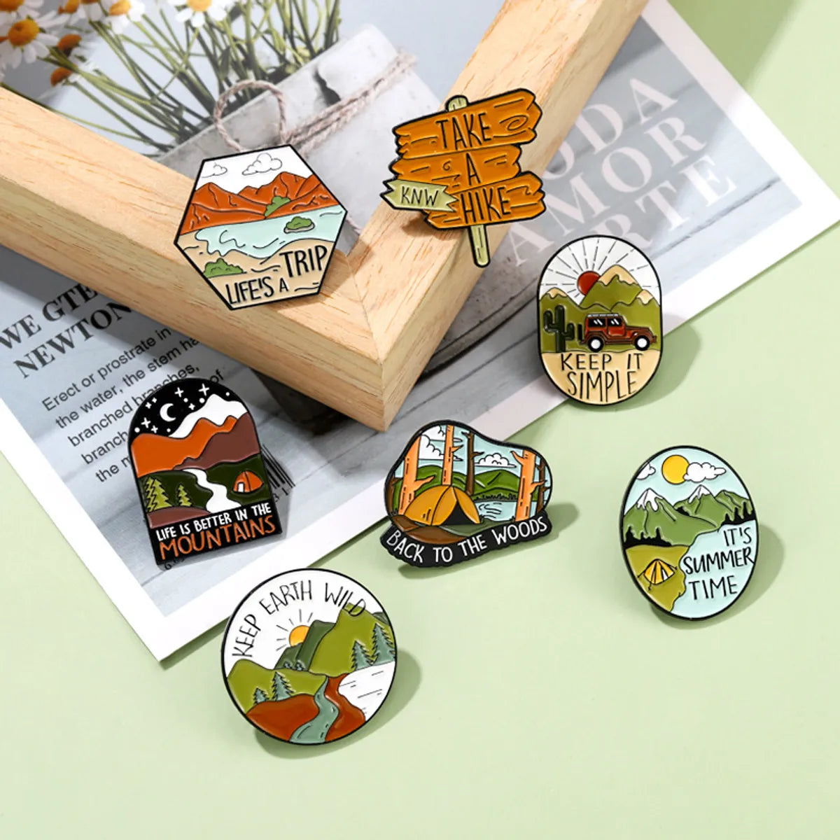 Cartoon Style Landscape Alloy Plating Unisex Brooches