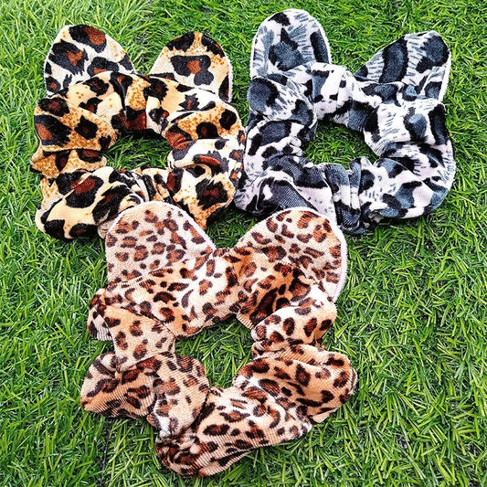 Cartoon Style Leopard Cloth Printing Hair Tie