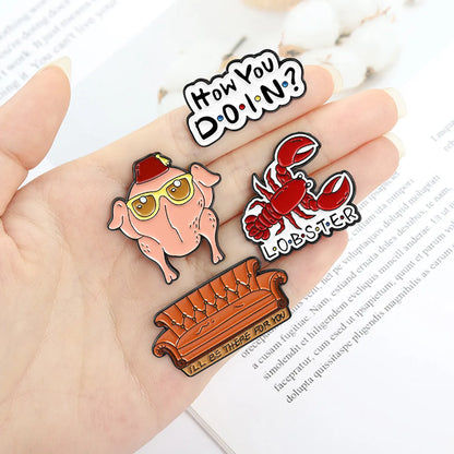 Cartoon Style Letter Alloy Stoving Varnish Metal Brooches