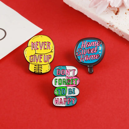 Cartoon Style Letter Alloy Unisex Brooches