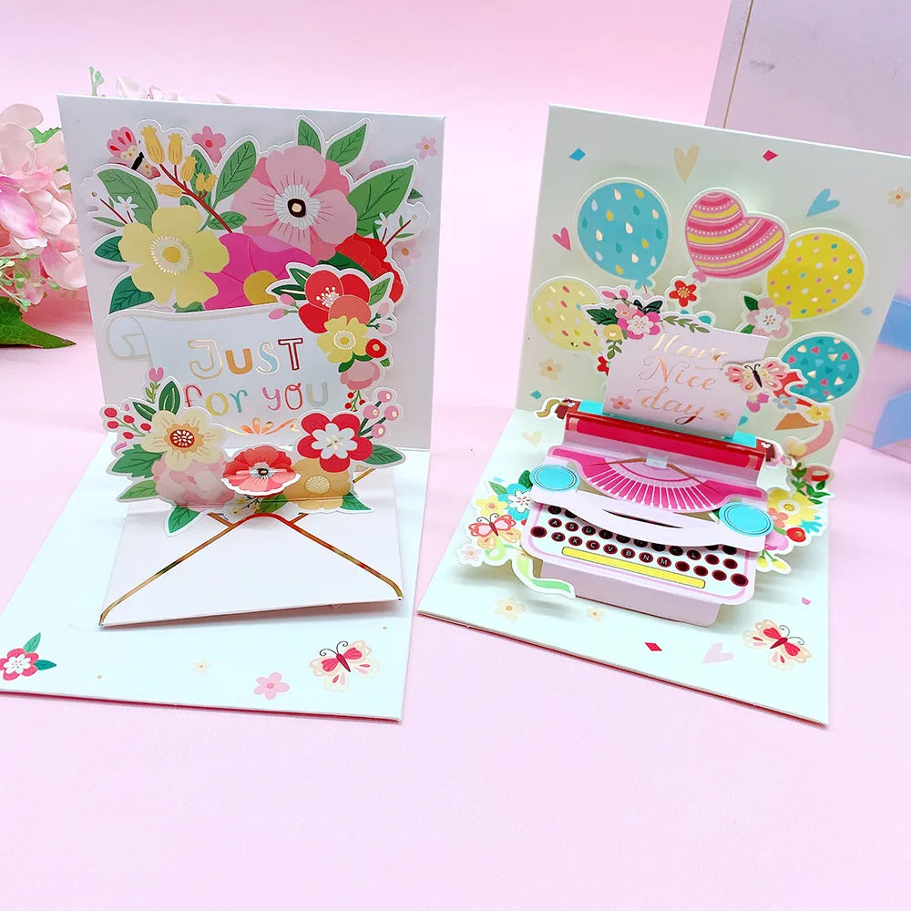 Cartoon Style Letter Bow Knot Paper Party Festival Card