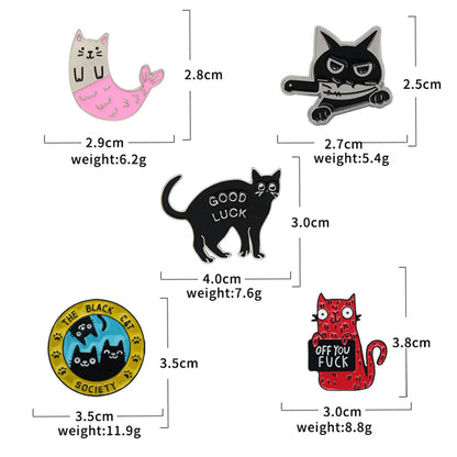 Cartoon Style Letter Cat Alloy Enamel Unisex Brooches