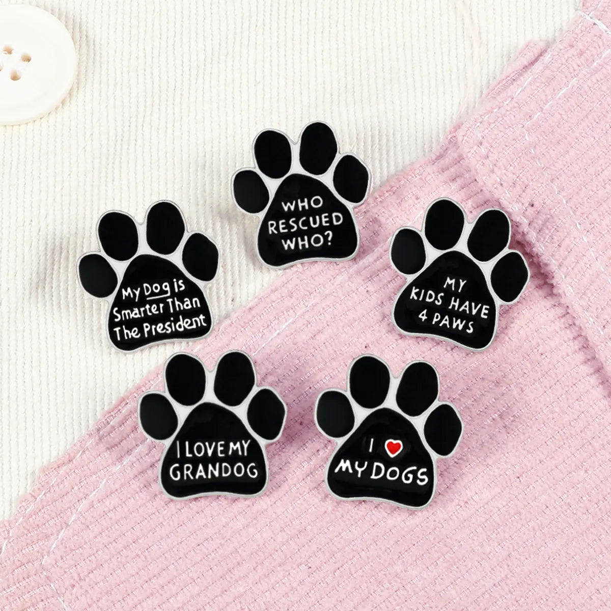 Cartoon Style Letter Paw Print Alloy Enamel Unisex Brooches