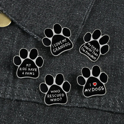 Cartoon Style Letter Paw Print Alloy Enamel Unisex Brooches