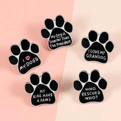 Cartoon Style Letter Paw Print Alloy Enamel Unisex Brooches