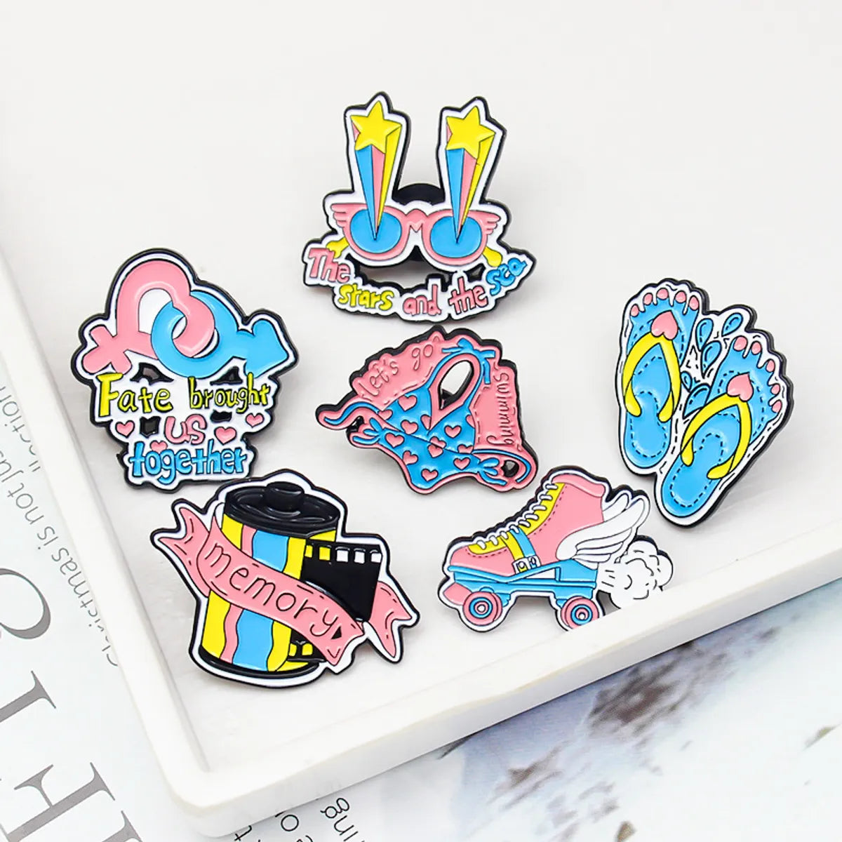 Cartoon Style Letter Star Alloy Unisex Brooches