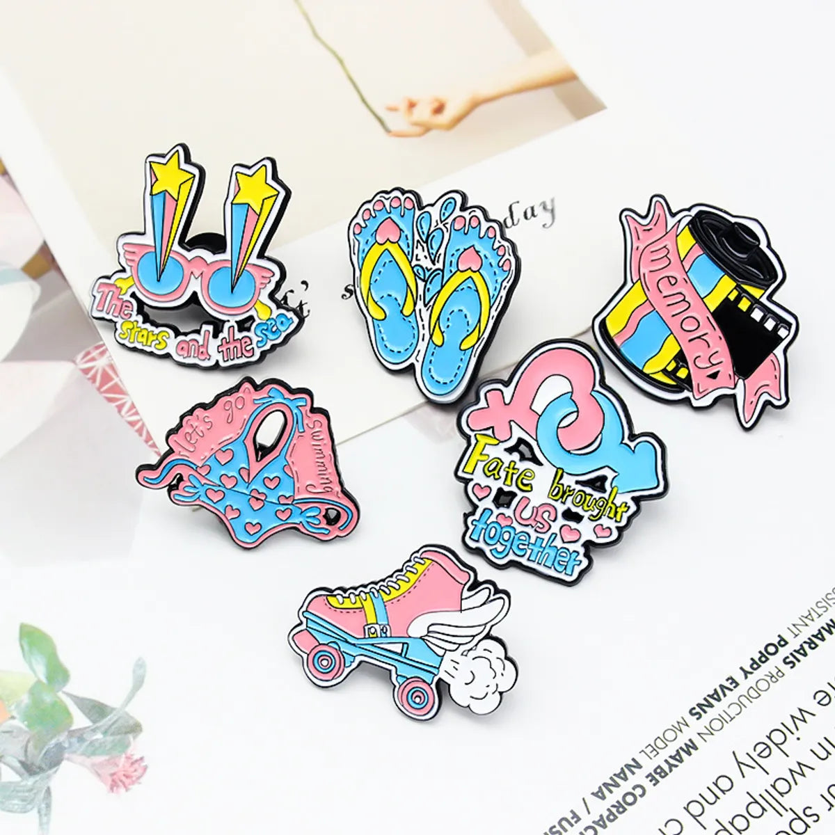 Cartoon Style Letter Star Alloy Unisex Brooches