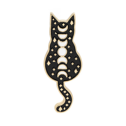 Cartoon Style Moon Cat Alloy Plating Unisex Brooches